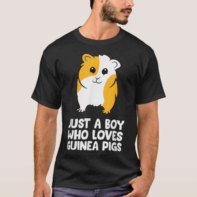 Camiseta Funny Guinea Pig Just a Boy Who Loves Guinea Pigs  (Frente)