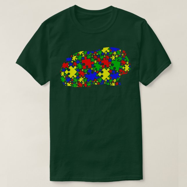Camiseta Funny Guinea pig Puzzle Animals Lover Autism Aware (Frente do Design)