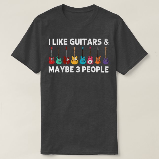 Camiseta Funny Guitar Art Men Women Guitar Player Music Ins (Frente do Design)