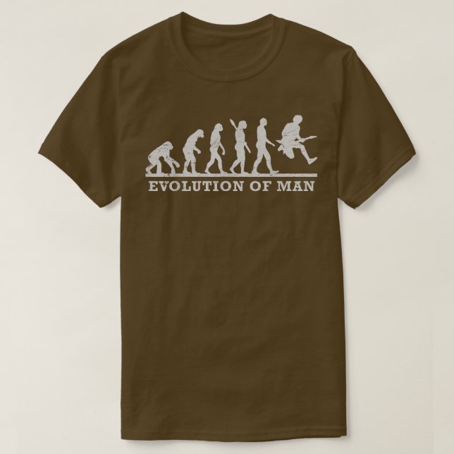 Camiseta Funny Guitarist Guitar Evolution Man 864 (Frente do Design)