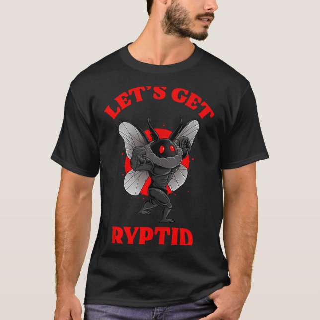 Camiseta Funny Gym Mothman Shirt Cryptid Let's Get Ryptid G (Frente)