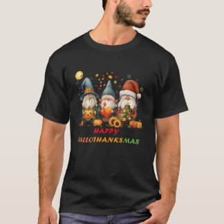 Camiseta Funny Hallothanksmas Gnomes Happy Hallowthanksmas 
