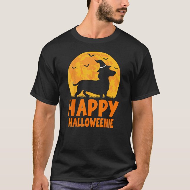 Camiseta Funny Halloween Dachshund Dog Scary Wiener Pet Cos (Frente)