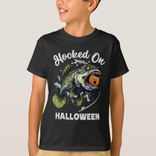 Camiseta Funny Halloween Fishing Boys Mens Zombie B Peixe P