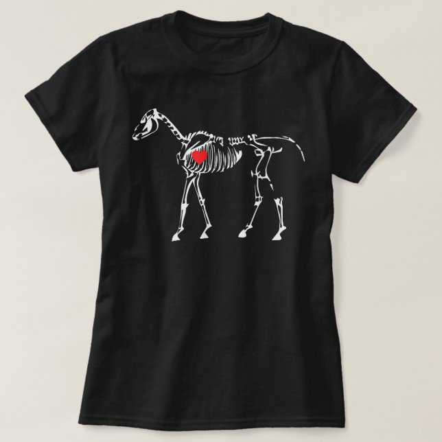 Camiseta Funny Halloween Horse Skeleton Gift (Frente do Design)