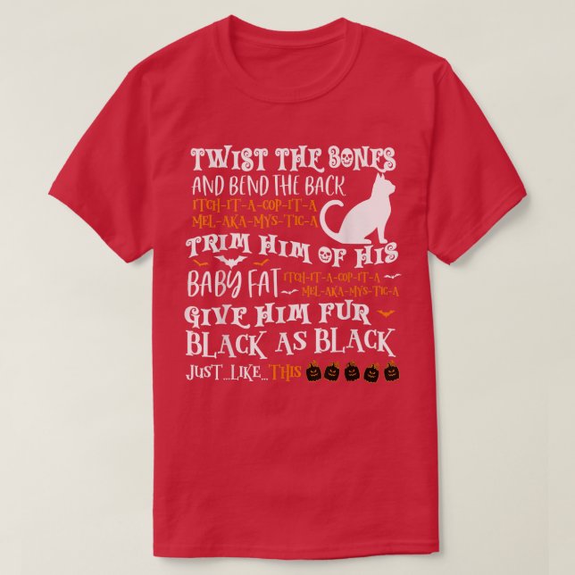 Camiseta Funny Halloween Scary Black Cat Jackolantern Witch (Frente do Design)