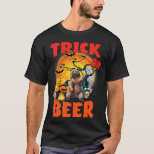Camiseta Funny Halloween Tee Trick Or Beer costume gift56