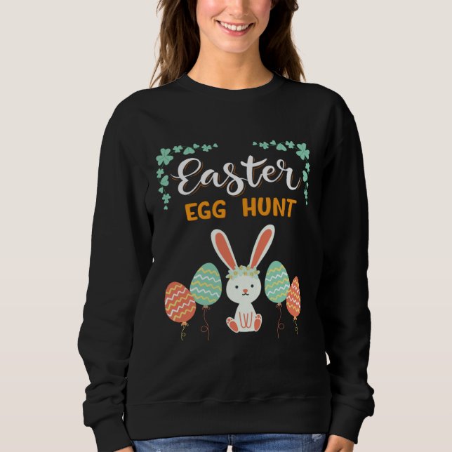 Camiseta Funny Happy Easter Egg Hunt Cute Bunny Ears Sister (Frente)