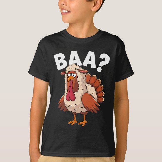Camiseta Funny Happy Thanksgiving Turkey A Lamb Costume  (Frente)