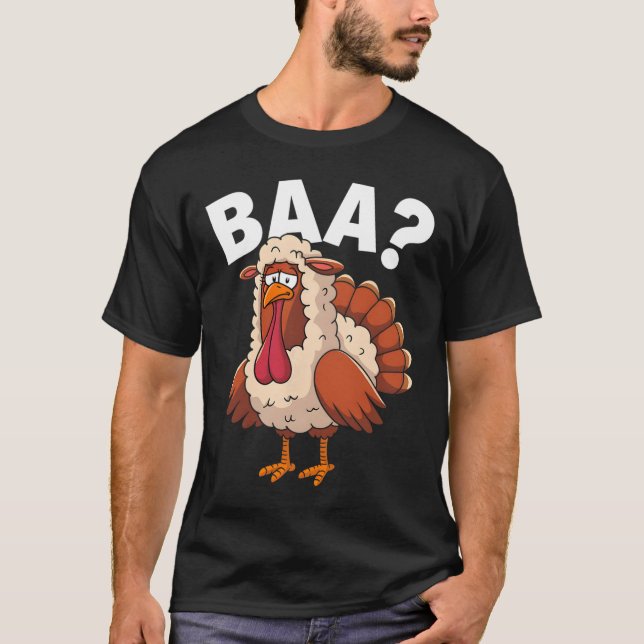 Camiseta Funny Happy Thanksgiving Turkey A Lamb Costume  (Frente)