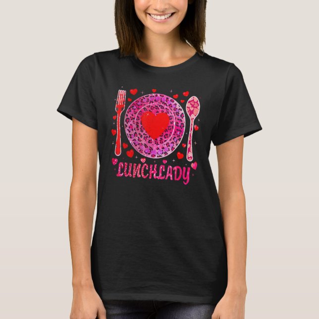 Camiseta Funny Happy Valentine's Day Lunch Lady Women Match (Frente)