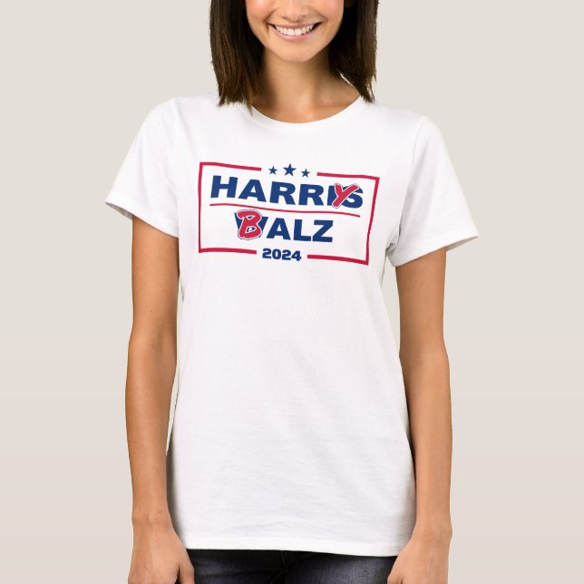 Camiseta Funny Harris Walz 2024 Harry Balz 2024 (Frente)