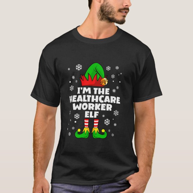 Camiseta Funny Healthcare Worker Elf Family Matching Group  (Frente)