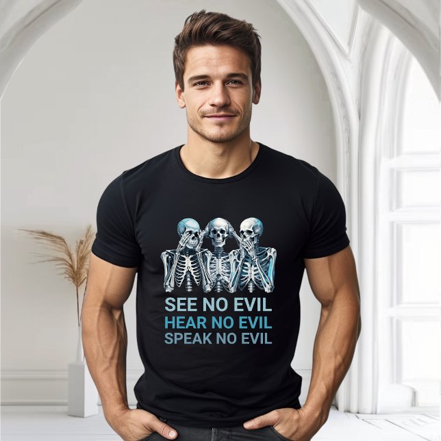 Camiseta Funny Hear Speak See No Evil Halloween (Criador carregado)