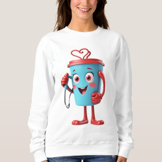 Camiseta Funny Heart Coffee Sweatshirt (Frente)