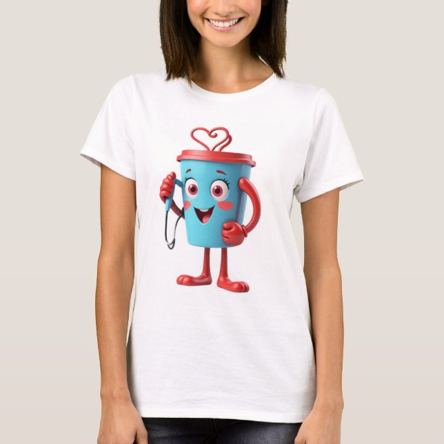 Camiseta Funny Heart Coffee Tee (Frente)