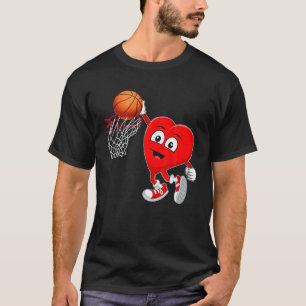 Camiseta Funny Heart Jogando Basquete O Esporte Valente