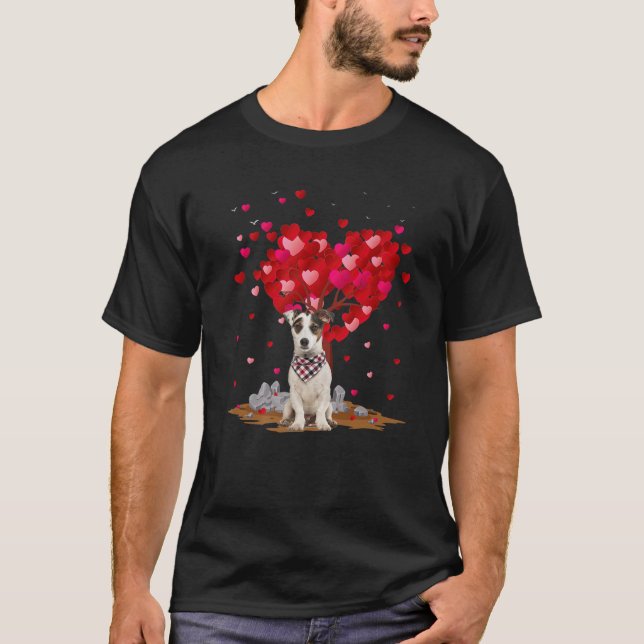 Camiseta Funny Heart Shape Jack Russell Terrier Dog Valenti (Frente)