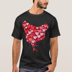 Camiseta Funny Hearts Chicken Lover Cute Animals Valentines