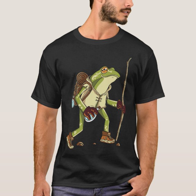 Camiseta Funny Hiking Frog (1)  (Frente)