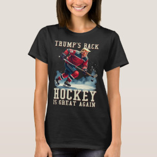 Camiseta Funny Hockey Trump Jogador Cool Vintage Hóquei No