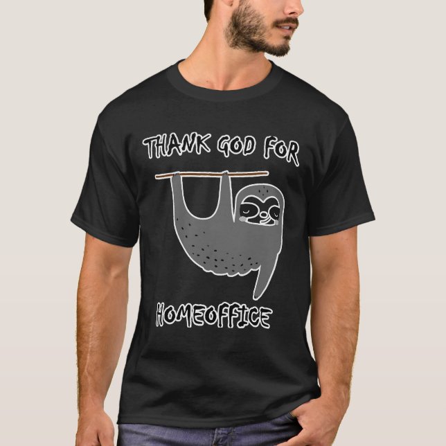 Camiseta Funny Home Office Sloth Nap Sloth Lazy (Frente)