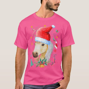 Camiseta Funny Horse Lover Santa Hat Bebê Cristo de Cavalo