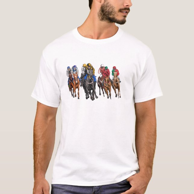 Camiseta Funny Horse Racing Jockey Racer Derby Rider Race (Frente)