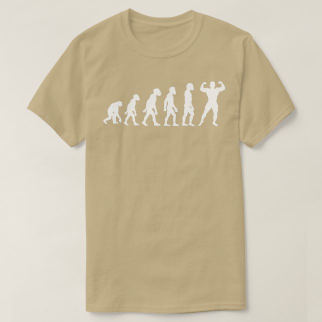 Camiseta Funny Human Bodybuilding Evolution Weighter Bo (Frente do Design)