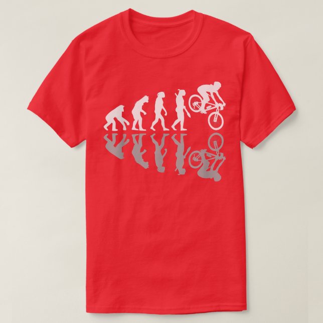 Camiseta Funny Human Evolution Downhill Mountain Bike MTB B (Frente do Design)