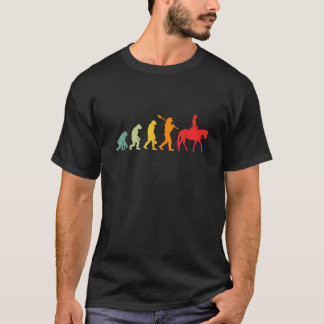 Camiseta Funny Human Evolution Horseback Riding Retro Funny