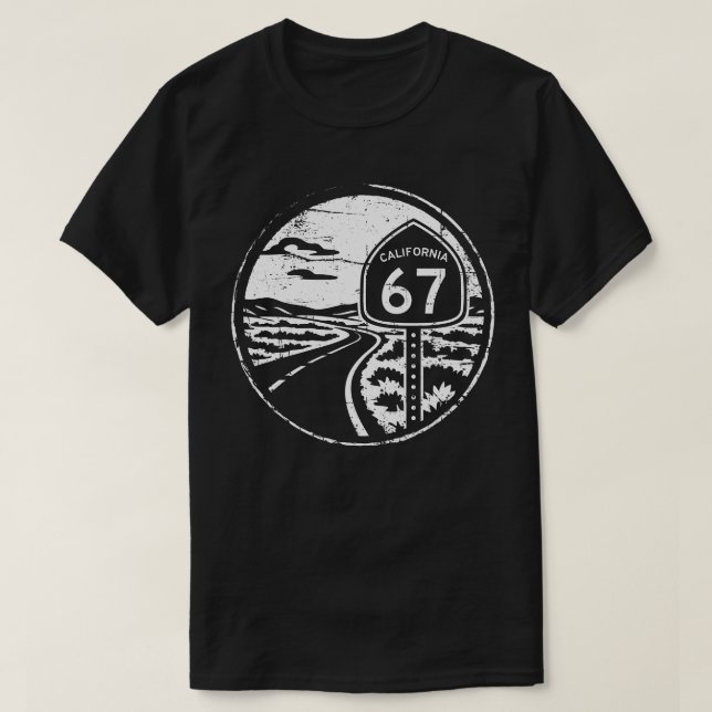 Camiseta Funny Hwy 67 - Cool California Grunge Six Seven (Frente do Design)