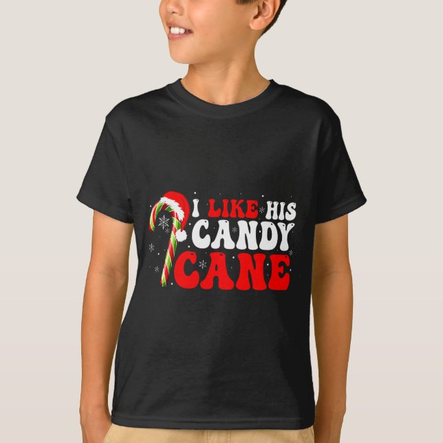 Camiseta Funny I Like His Candy Cane Couples Matching Chris (Frente)