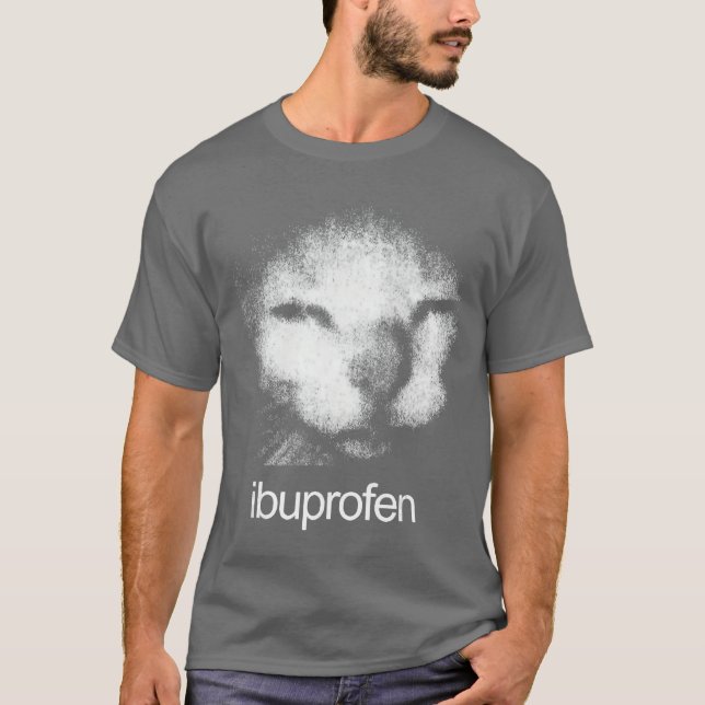 Camiseta Funny Ibuprofen Cat Meme with Cringe Ugly Feline F (Frente)
