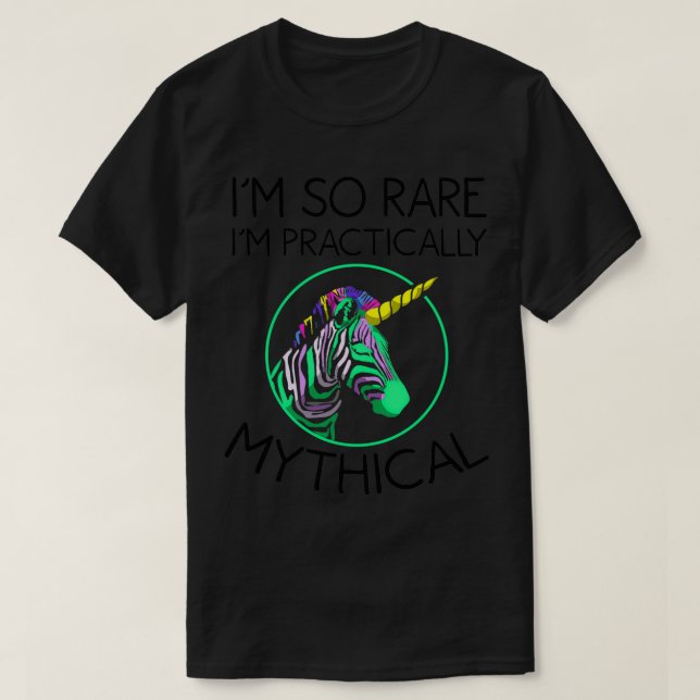 Camiseta Funny I'm So Rare I'm Mythical  Cool Zebra Unicorn (Frente do Design)