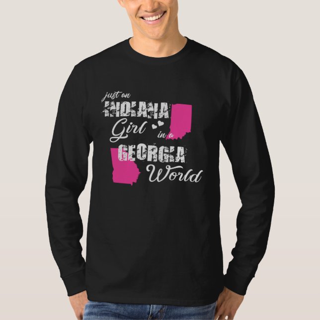 Camiseta Funny Indiana Shirts Just an Indiana girl in a Geo (Frente)