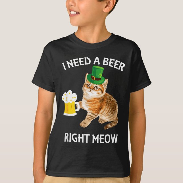Camiseta Funny Irish Beer Cat St Patricks Day Drinking With (Frente)