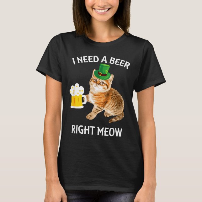 Camiseta Funny Irish Beer Cat St Patricks Day Drinking With (Frente)