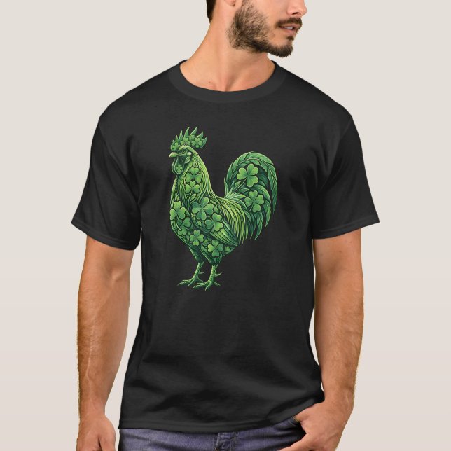 Camiseta Funny Irish Chicken Rooster St. Patrick’s  (Frente)