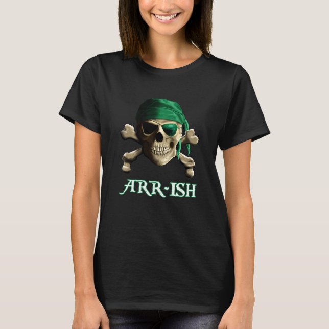 Camiseta Funny Irish Jolly Roger Pirate Skull ARR-ISH (Frente)