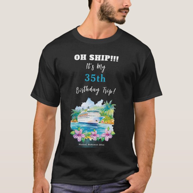 Camiseta Funny Island Beach Birthday Cruise Ship (Frente)