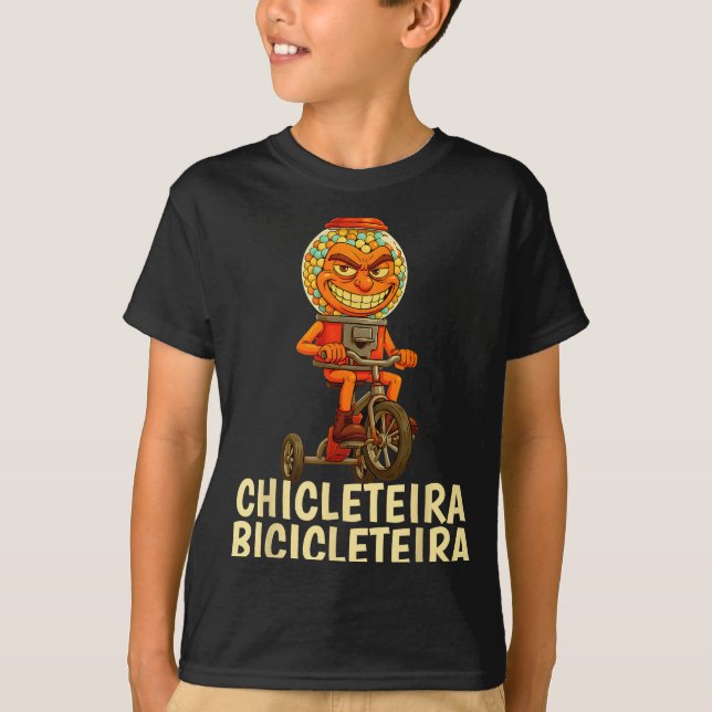 Camiseta Funny Italian Brainrot Kids Meme Chicleteira Bicic (Frente)