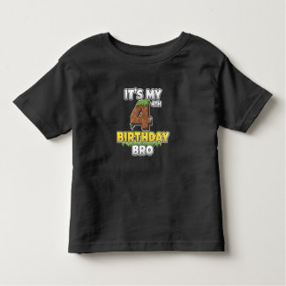 Camiseta Funny It's My 4th Birthday Bro Video Game Pixel