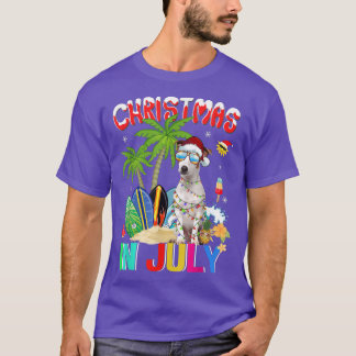 Camiseta Funny Jack Russell em Santa Hat Sunglass Christm