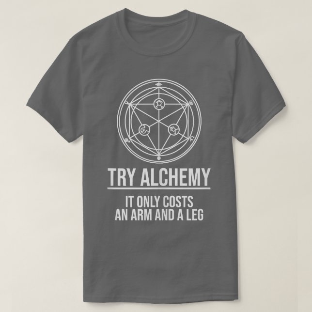Camiseta Funny Japanese Anime Gift Try Alchemy  (Frente do Design)