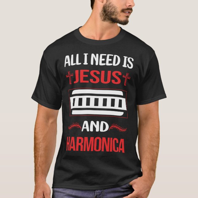 Camiseta Funny Jesus Harmonica Mouth Orgão (Frente)
