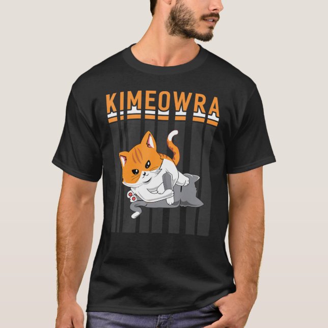 Camiseta Funny Jiu Jitsu Kimura Kimeowra Cat (Frente)