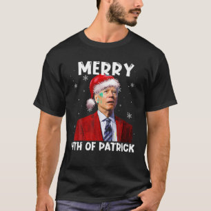 Camiseta Funny Joe Biden Santa Hat Feliz 4º De Patrick Chr