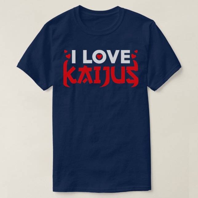 Camiseta Funny Kaiju Monstro Japonês Eu Amo Kaijus Gift (Frente do Design)