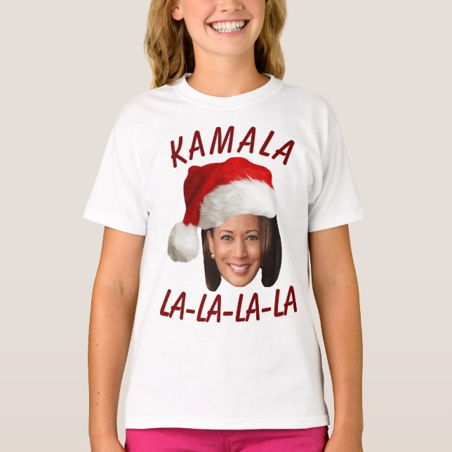 Camiseta Funny Kamala Harris Face Papai Noel Natal (Frente)